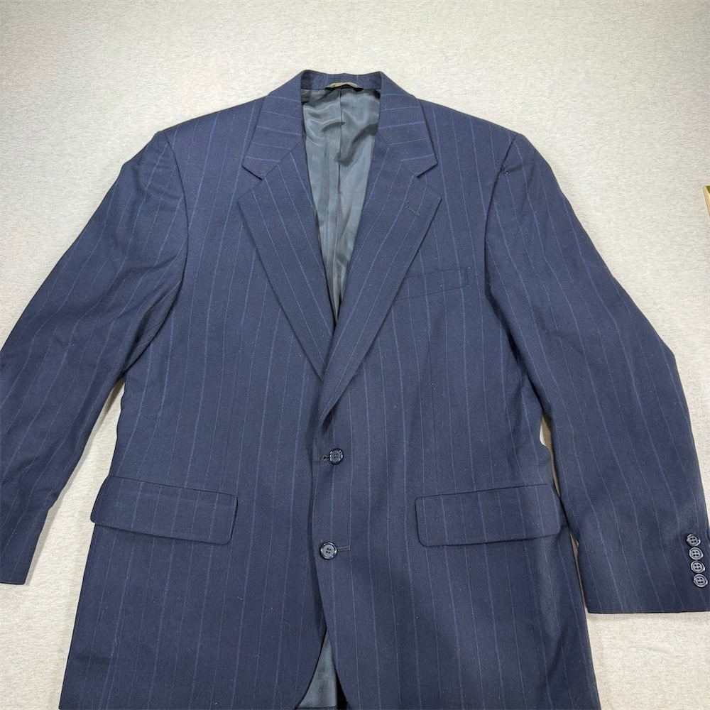 Palm Beach Blazer Mens 42REG 36W Blue Pinstripe 2-Button Notch Lapel Fully Lined